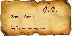 Goger Vanda névjegykártya